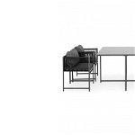 Set 4 scaune si masa dining Maison Mex Reims GME202109, Negru/Gri