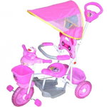 Tricicleta cu maner parental, 1-5 ani, roz, Hugbebe