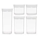 Set de recipiente de bucătărie ermetice 5 Piese Transparent ABS polistiren, Leknes