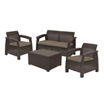 Set mobilier gradina maro Keter Corfu Box, Keter