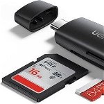 Adaptor USB Ugreen Adaptor USB + USB-C UGREEN CM304 SD + cititor de carduri microSD (negru), Ugreen