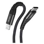 Cablu de date Benks M11, USB-C Lightning, 1.2m (Negru)