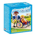 Playmobil-Copil in carucior cu rotile