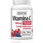 Vitamina C Premium cu rodie bioflavonoide si resveratrol, 30 capsule, Zenyth, Zenyth