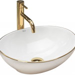 Lavoar Sofia Gold Edge ceramica sanitara - 41cm, Rea