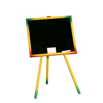 Tabla scolara neagra 48x82.5 cm, 2 accesorii, suport lemn color, PRC