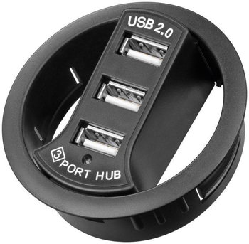 Hub 3x USB 2.0 pentru birou Goobay, Goobay