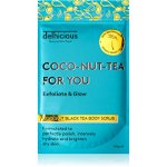 delhicious COCO-NUT-TEA FOR YOU COCONUT BLACK TEA exfoliant de corp hidratant pentru piele uscata si sensibila 100 g, delhicious