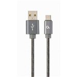 Cablu alimentare si date Gembird, USB 2.0 (T) la tip Lightning (T), 1m, Albastru Alb, CC-USB2B-AMLM-1M-VW