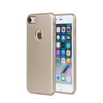Carcasa iPhone 7/8/SE2020/SE2022 Meleovo 360 Shield Gold(metalizata fina, captuseala din microfibra)