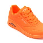 Pantofi sport SKECHERS portocalii, UNO, din piele ecologica, Skechers