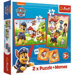 Set 2 puzzle-uri + joc memorie Trefl - Paw Patrol, Echipa in actiune, 30/48 piese