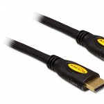Cablu video DeLOCK HDMI Male - HDMI Male, v1.4, 1.5m, Ethernet, negru