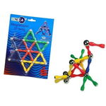 Joc de constructie magnetic tije cu magnet in capat set 37 piese colorate, Albacom