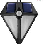 Lampa solara de perete 6 LED, senzor de miscare, MCE168, negru, Maclean