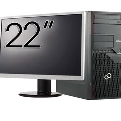 Pachet Second Hand Calculator Fujitsu Esprimo P710 Tower, Intel Core i7-3770 3.40GHz, 8GB DDR3, 256GB SSD, DVD-ROM + Monitor 22 Inch, FUJITSU SIEMENS