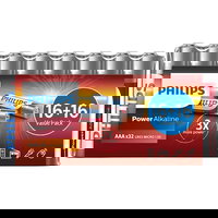 Baterii  Power Alkaline AAA - 32 buc, Philips