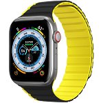 Curea DUXDUCIS Dux Ducis (versiunea LD) Apple Watch 4/5/6/7/SE/8/Ultra 44/45/49mm negru și galben, DUXDUCIS