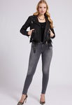 Jacheta biker de piele cu fermoar