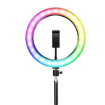 Lampa Circulara Profesionala Led Ring Light RGB Andowl Q-MG34, Diametru 26 Cm, Conectare USB, 9 Trepte de Lumina, 15 Culori RGB