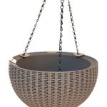 Ghiveci suspendat din rattan - Hanging Sphere Mocca, Keter