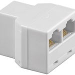 Adaptor 8p8c ISDN RJ45 mama la 2x RJ45 mama alb Goobay, Goobay