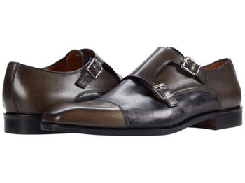 Incaltaminte Barbati Massimo Matteo Two-Tone Double Monk GreyBlack, Massimo Matteo