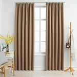 vidaXL Draperii opace, 2 buc., gri taupe, 140 x 245 cm, cu cârlige, vidaXL