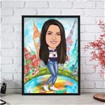 Caricatura Travel Girl, 3gifts