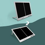 Tableta grafica 22 inch cu doua ecrane LCD pentru scris si desenat, scris multicolor, buton stergere, stand, creion Stylus, cartonase cu forme, rigla, telecomanda + Extra creion / baterie / snur anti-pierdere CADOU, pentru scoala, birou, studenti, educati