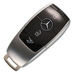 Carcasa cheie auto Techstar® pentru Telecomanda Inteligenta, compatibila cu Mercedes Benz, C200L, E300L, S320, S350L, GLC, 3 Butoane, Negru, OEM