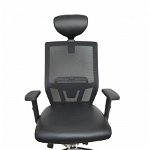 Scaun de birou ergonomic BONANZA, PU+Mesh, cu suport lombar si tetiera, Concept Mobili