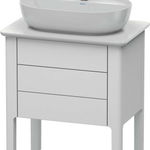 Dulap baza Duravit Luv 638x450mm cu doua sertare fara blat gri satinat mat lacuit, Duravit