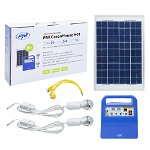 Sistem solar fotovoltaic PNI GreenHouse H01 30W cu acumulator 12V/7Ah, USB/Radio/MP3, 2 becuri LED, 