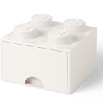 Cutie depozitare Lego 2x2 cu sertar alb 
