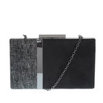 Clutch negru, cu 3 texturi