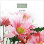 Cantar de baie Vitek VT-8051, 150 kg, Display LCD, 28x28 cm, Chrysanthemum design