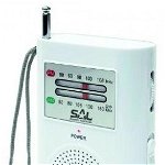 Radio portabil de buzunar vertical AMFM mufa casti alb Sal rpc2b