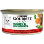 Gourmet Nature s Creations, Bogat in vita cu mazare si morcovi, 85 g, PURINA