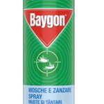 Baygon Spray pentru muste si tantari, 400 ml, Baygon 