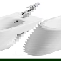 Bideu Roca Meridian Compact A357246000, suspendat, cu orificiu pentru baterie standard, Alb, Roca