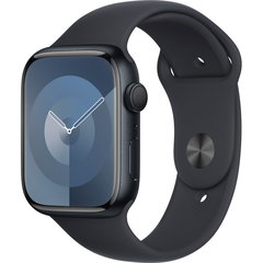 Apple Watch 9, GPS, Carcasa Midnight Aluminium 45mm, Midnight Sport Band - M/L