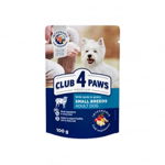 Hrana umeda completa Club 4 Paws Premium pentru caini de talie mica- Miel in sos , 24x100g