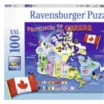 Puzzle Harta Canadei, 100 Piese, Ravensburger