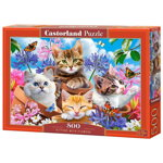 Puzzle 500 piese Kittens with Flowers Castorland 53513, Castorland