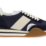 Tom Ford Techno Canvas And Suede 'James' Sneakers MIDNIGHT BLUE BEIGE CREAM