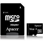 Card micro SDHC 16GB clasa 4 cu adaptor SD, Apacer, Apacer