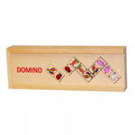Joc de societate Domino Animale Goki, 28 piese, cutie lemn, 3 ani+, Goki