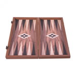 Set joc table/backgammon Walnut with Black &Oak points 30 x 30 cm