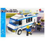 Joc constructie puzzle Masina de Politie 3 PVC Alleblox 134 piese J1258, Alleblox